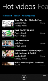 YouTube HD для windows phone