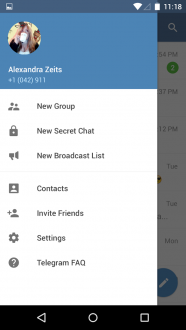 Telegram на андроид