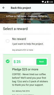 Kickstarter на android